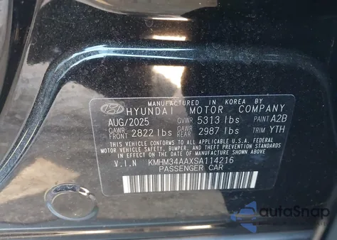 2025 Hyundai Ioniq 6 Sel z USA, uszkodzony, nr VIN KMHM34AAXSA114216